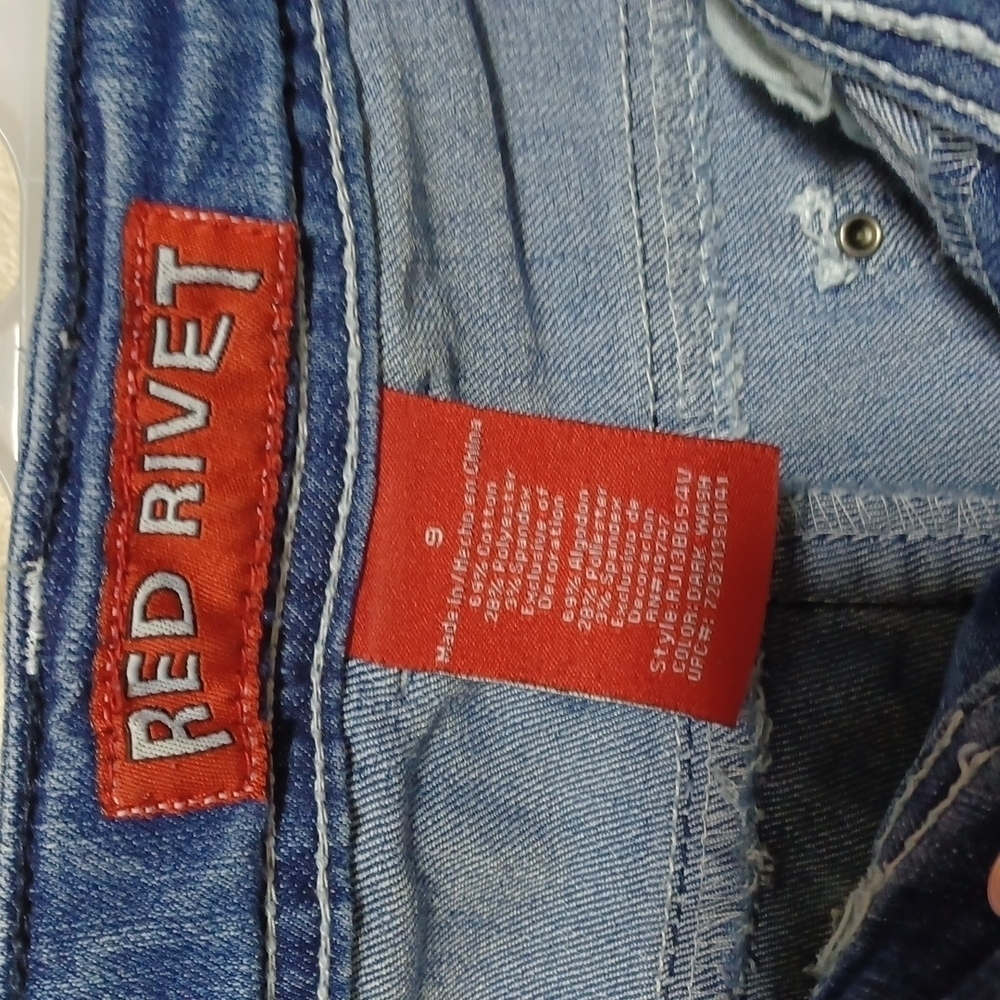 RED RIVET JEANS SIZE 9 - Picture 5 of 9